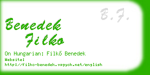 benedek filko business card