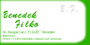 benedek filko business card